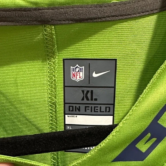 Nike Men's Green and Navy Seahawks Jersey - Picture 2 of 16